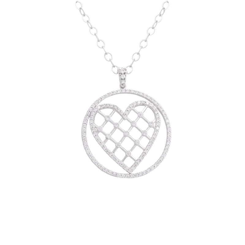 تعليقة ذهب عيار 18 بدلاية قلب دائرية