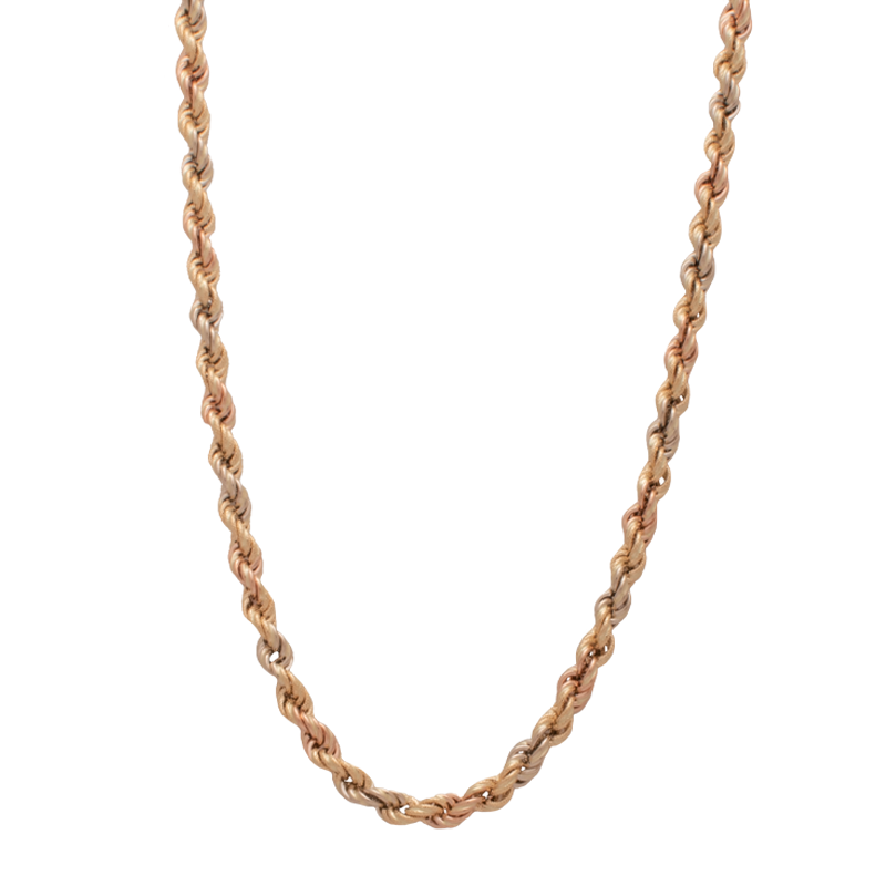 عقد ذهب عيار 18 بتصميم حبل ملتوي