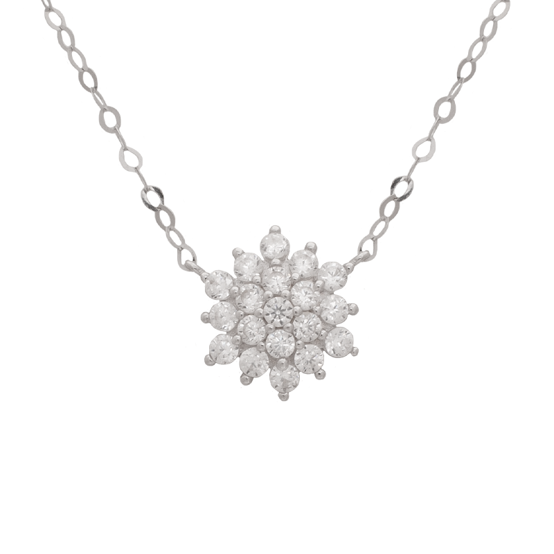 عقد ذهب عيار 18 بتعليقة زهرة