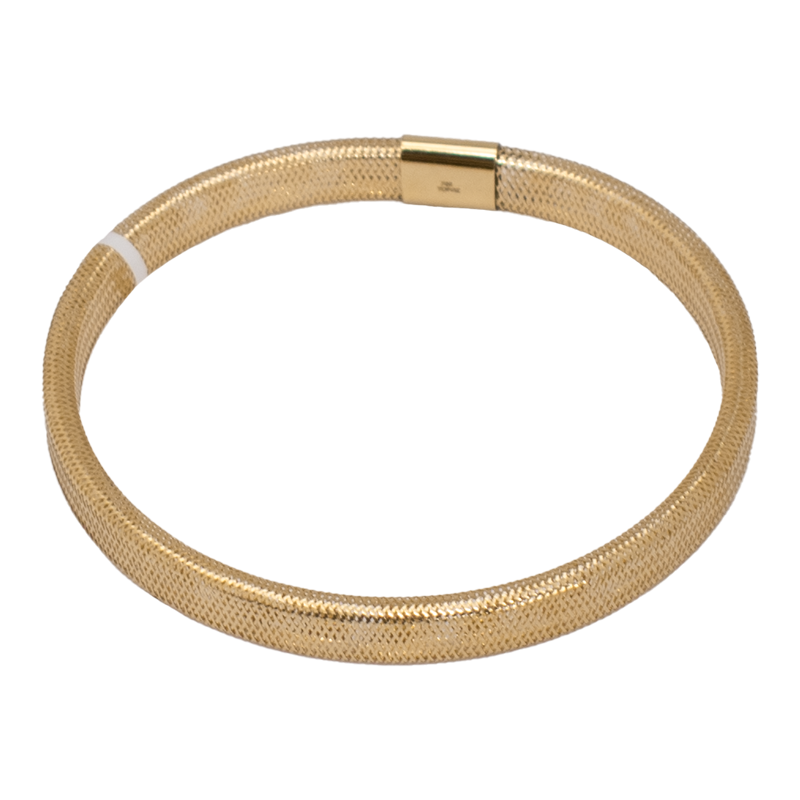 أسورة ذهب عيار 18 بتصميم شبكي عريض