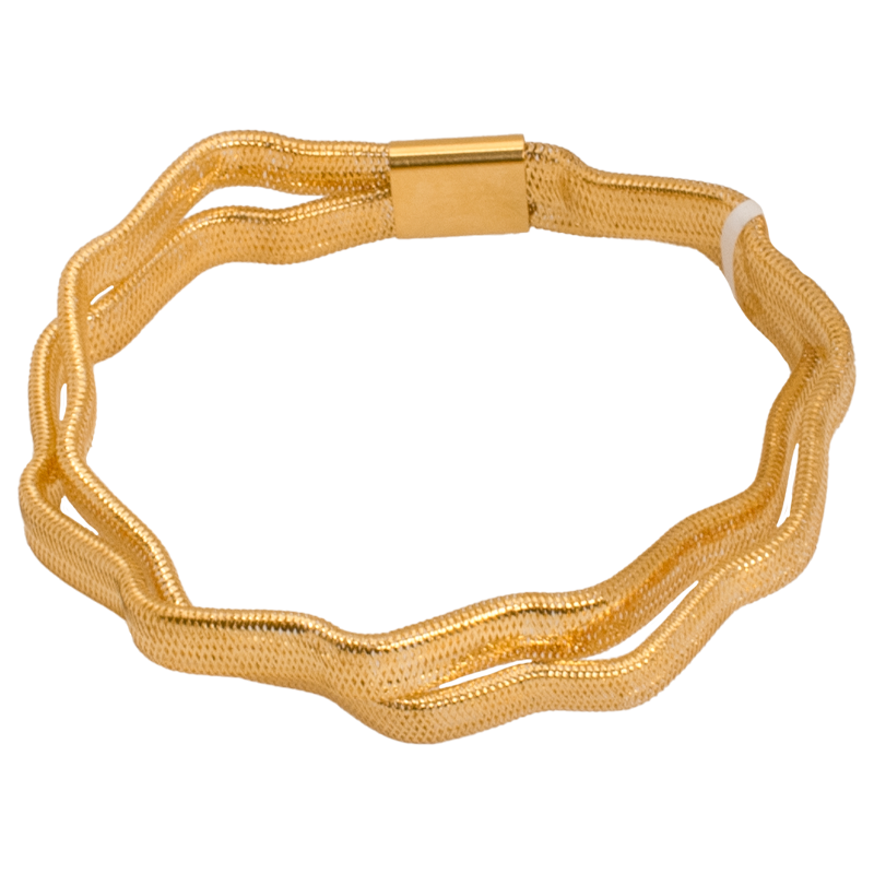 أسورة ذهب عيار 21 بتصميم متموج مزدوج من غامية