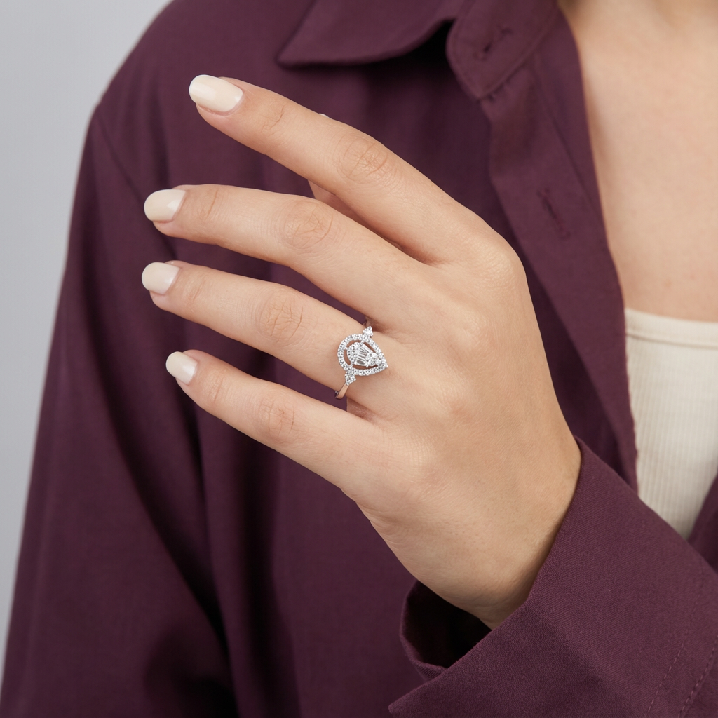 خاتم عيار 18 الماس