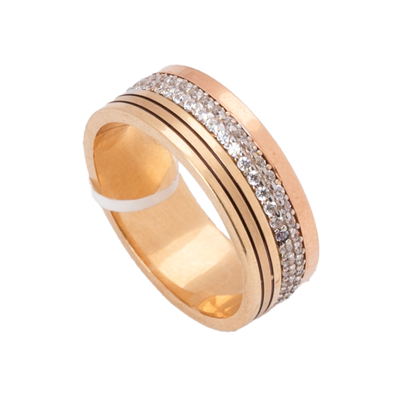 دبلة سوسين ذهب عيار 18 بفصوص لامعة