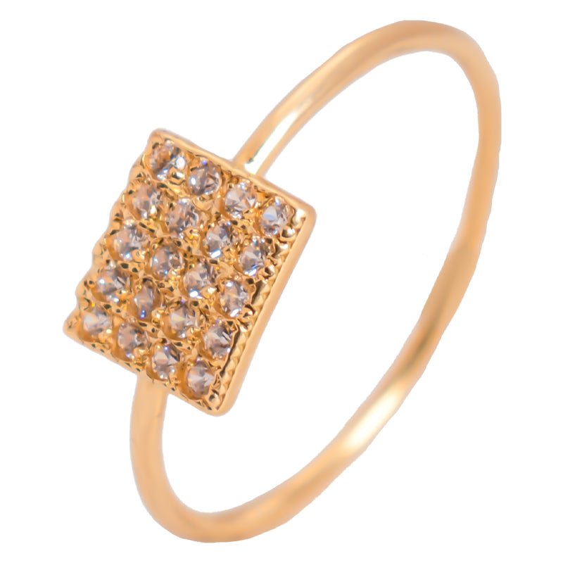 خاتم المربع الأبيض عيار 18