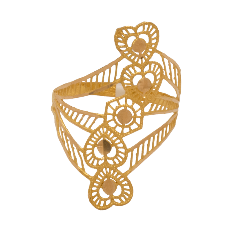 خاتم ذهب عيار 21 بتصميم قلوب