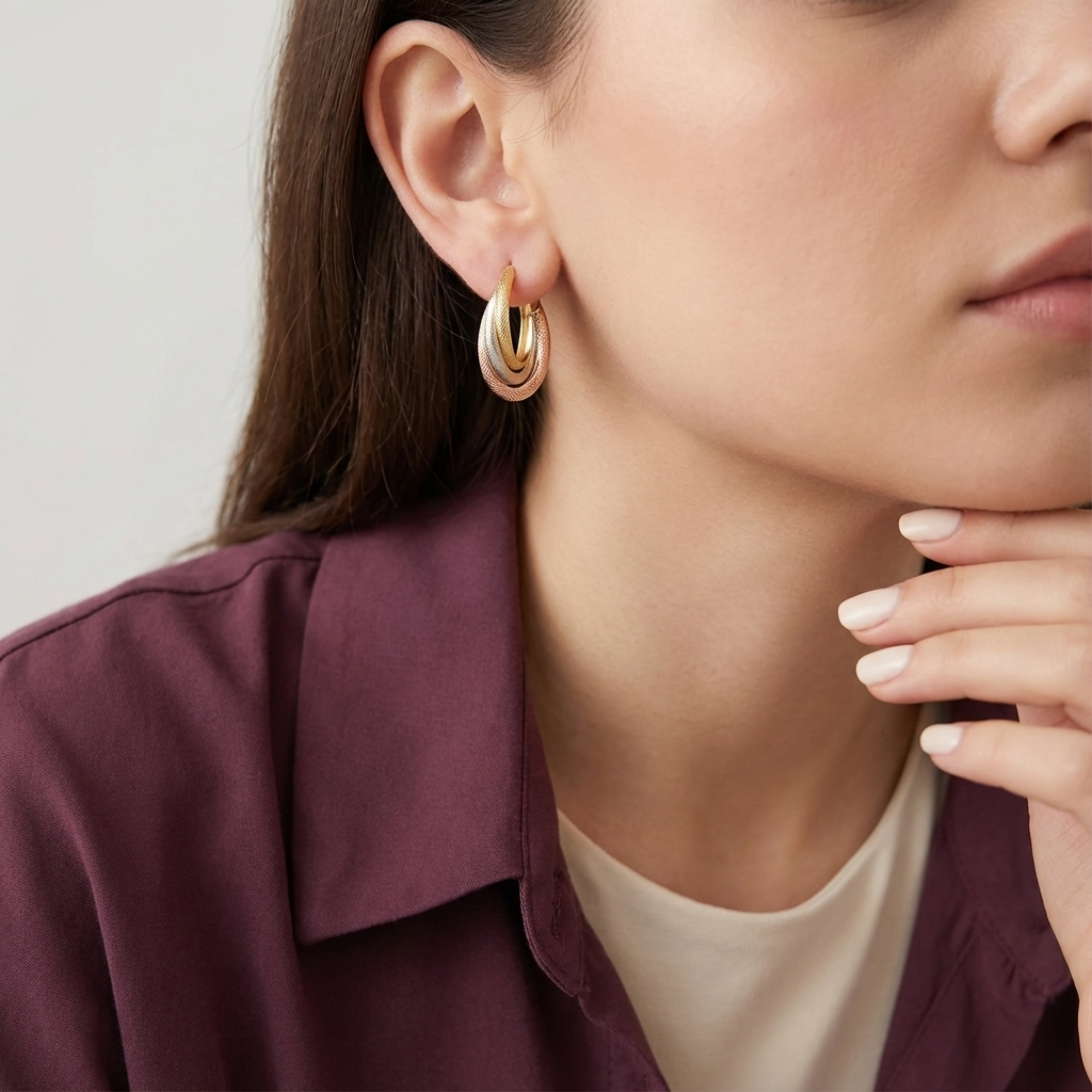 أقراط راوندي ذهب عيار 18