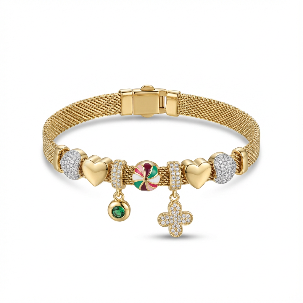 أسورة زاريا ذهب عيار 18 بتعليقة