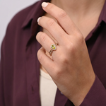 خاتم ذهب عيار 18 بحجر أصفر لامع