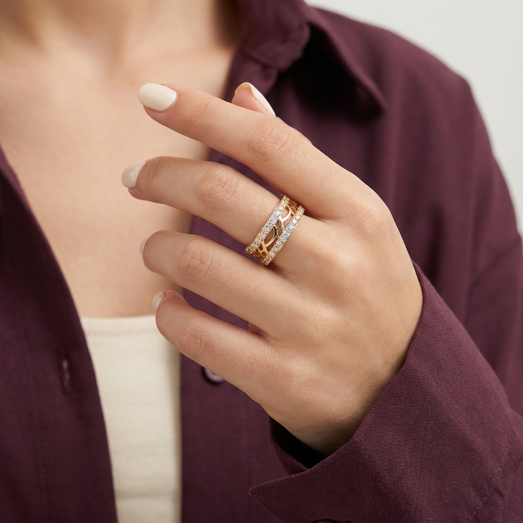 دبلة نسائي ذهب عيار 18