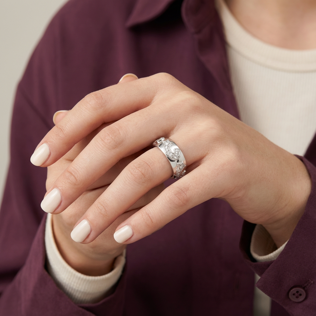 دبلة ماقين ذهب عيار 18 بفصوص لامعة