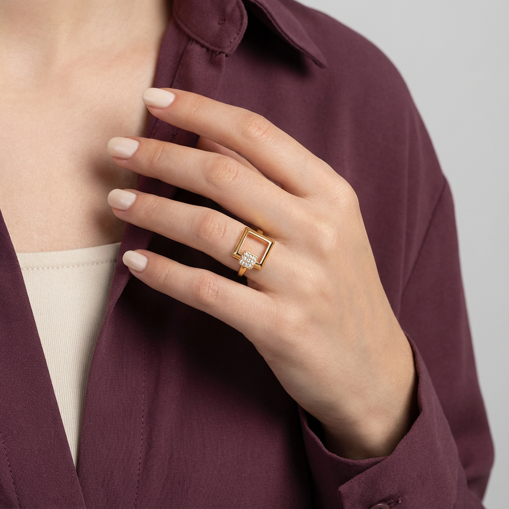 خاتم " مربع الحظ" عيار 18