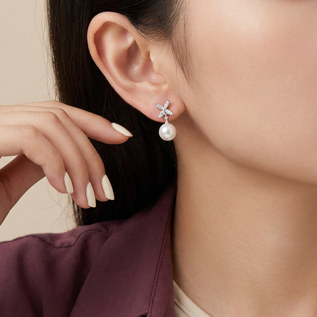 أقراط عيار 18 الماس