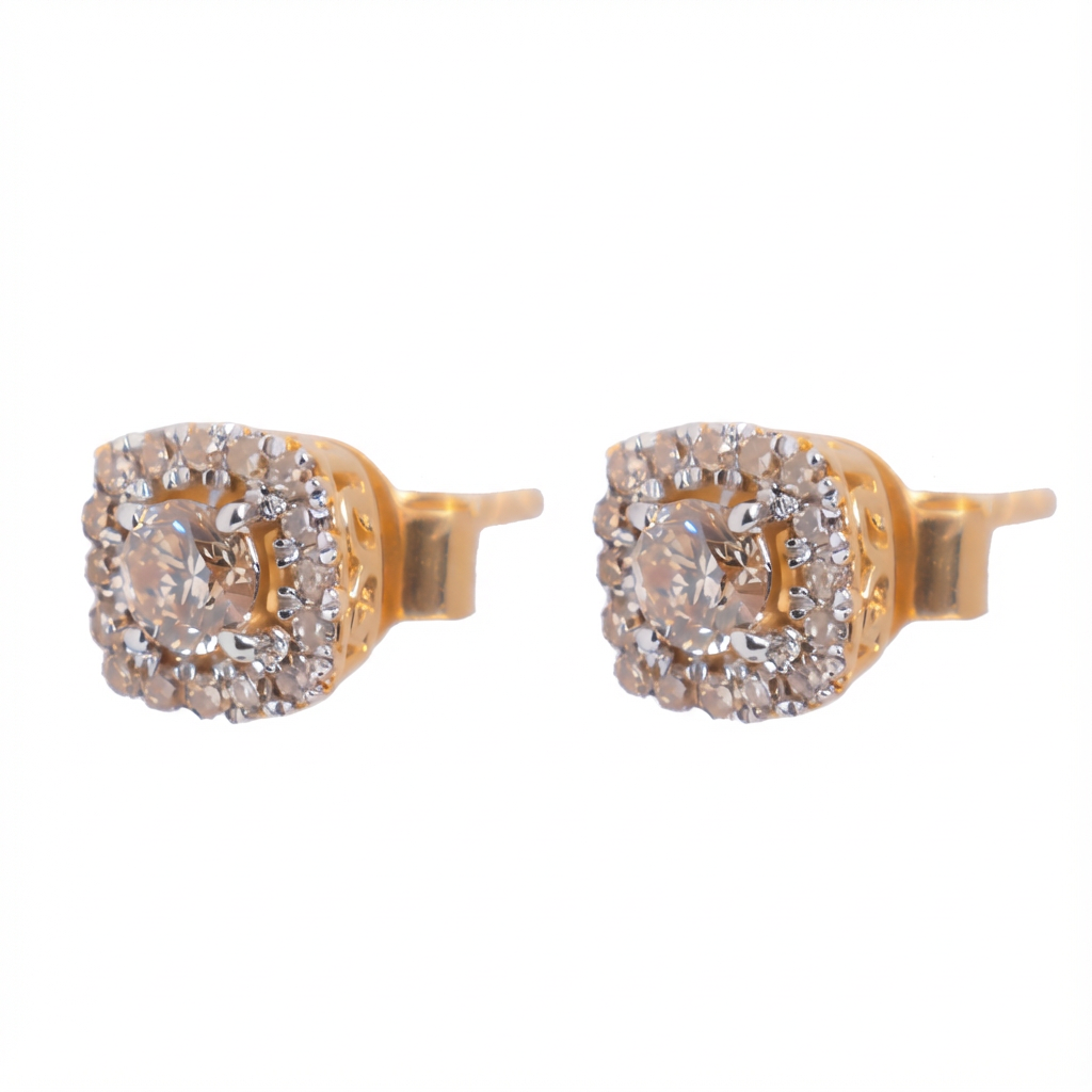 أقراط عيار 18 من الألماس "فرصه لامعه