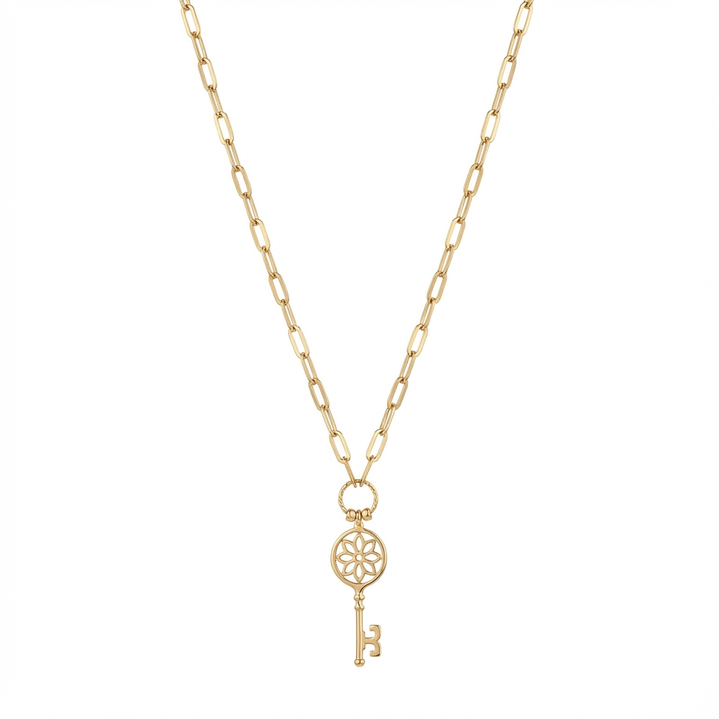 عقد سر الشباب ذهب عيار 18 بلمسة مفتاح أنيق