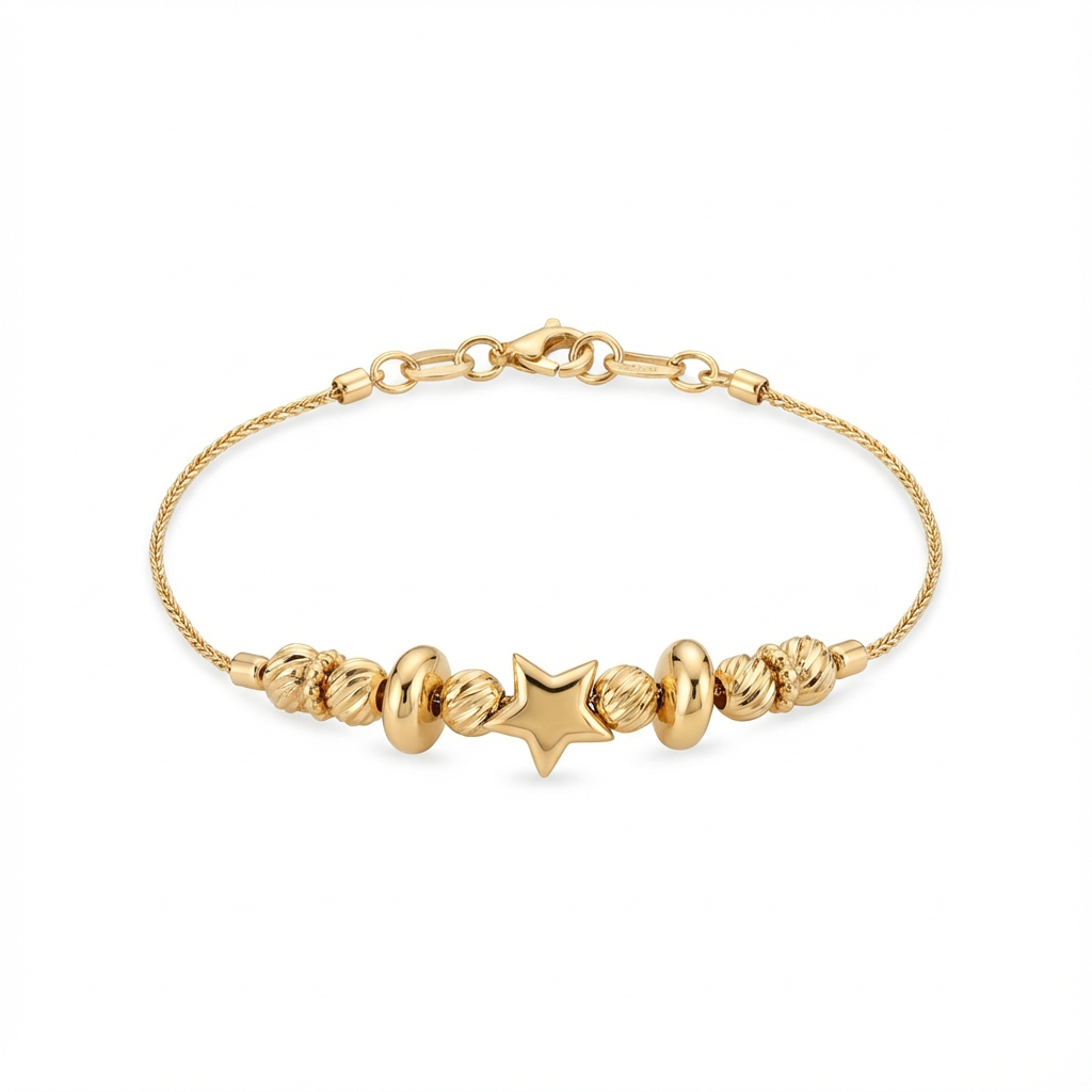 أسورة ذهب عيار 18 بلمسة نجمة مركزية