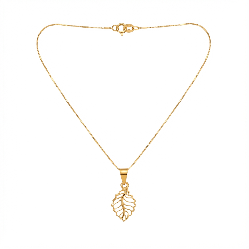 تعليقة تري ليف ذهب عيار 21 بنمط ورقة مفرغة