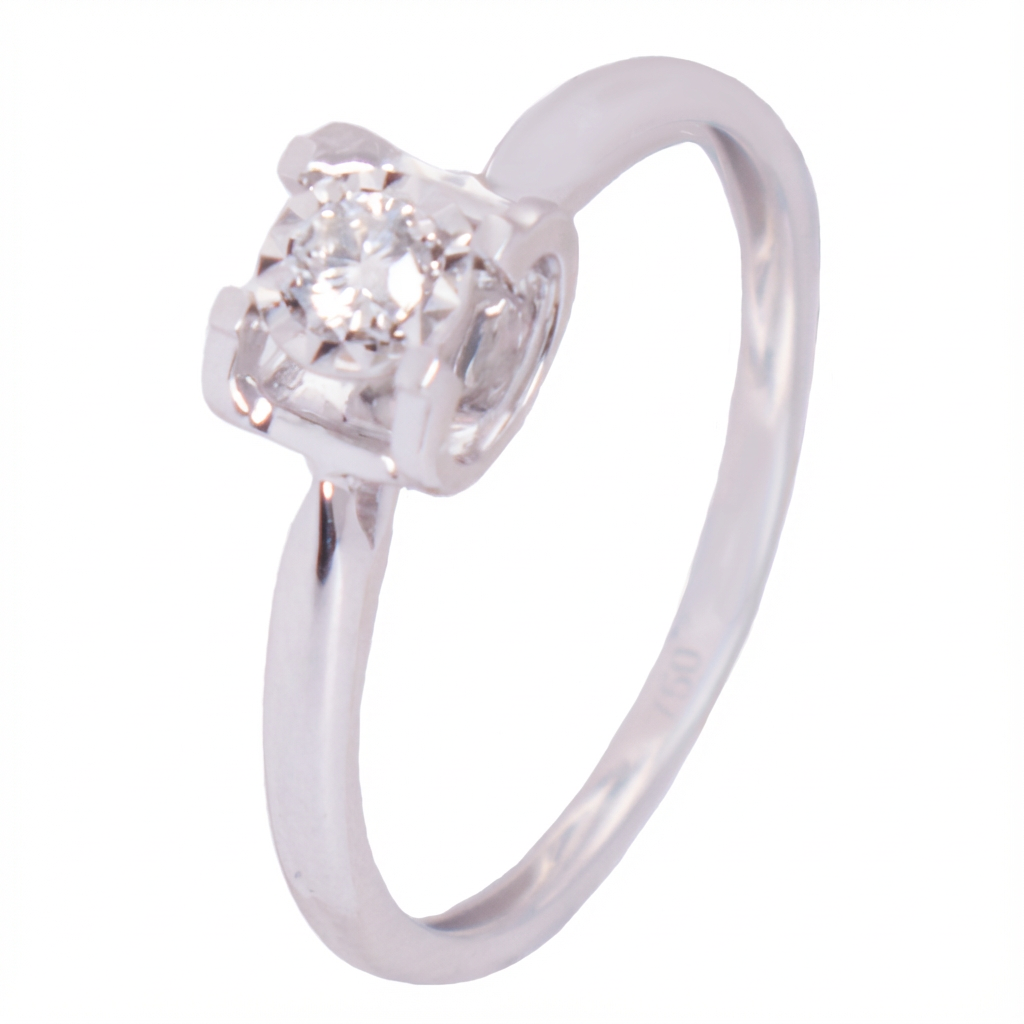 دبلة الماس خطوبة بفص كبير