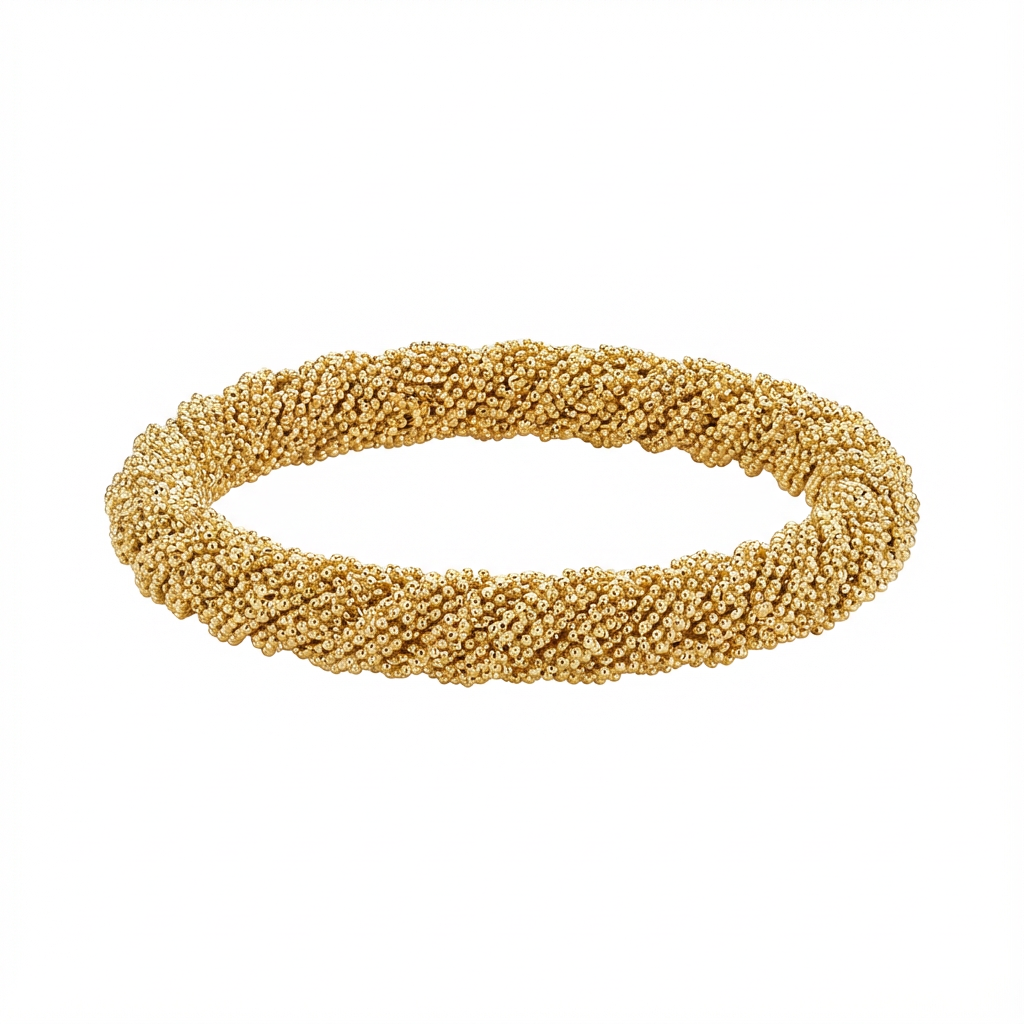 أسورة زينه ذهب عيار 18 بتصميم مجدول أنيق