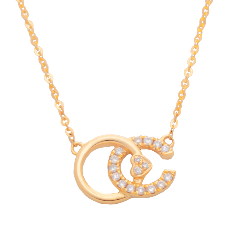 عقد عيار 18 من الماس بتصميم متشابك