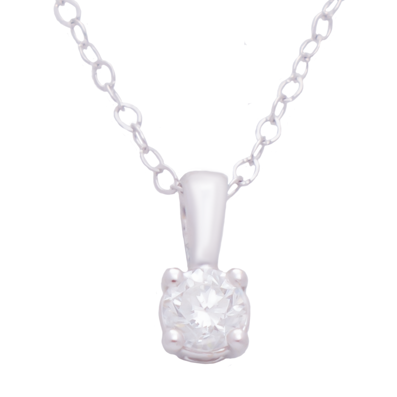 عقد عيار 18 من الألماس بتعيلقة صغيرة