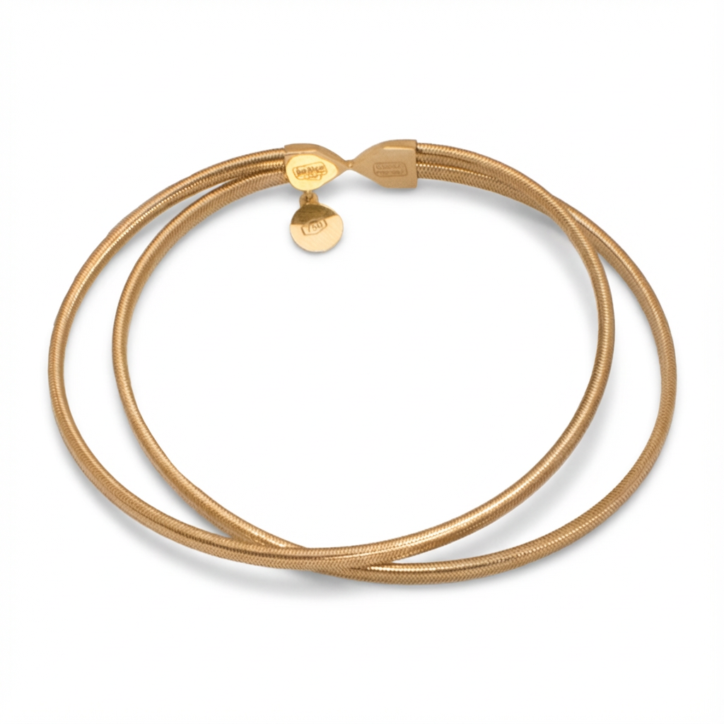 أسورة ذهب عيار 18 بتصميم مزدوج