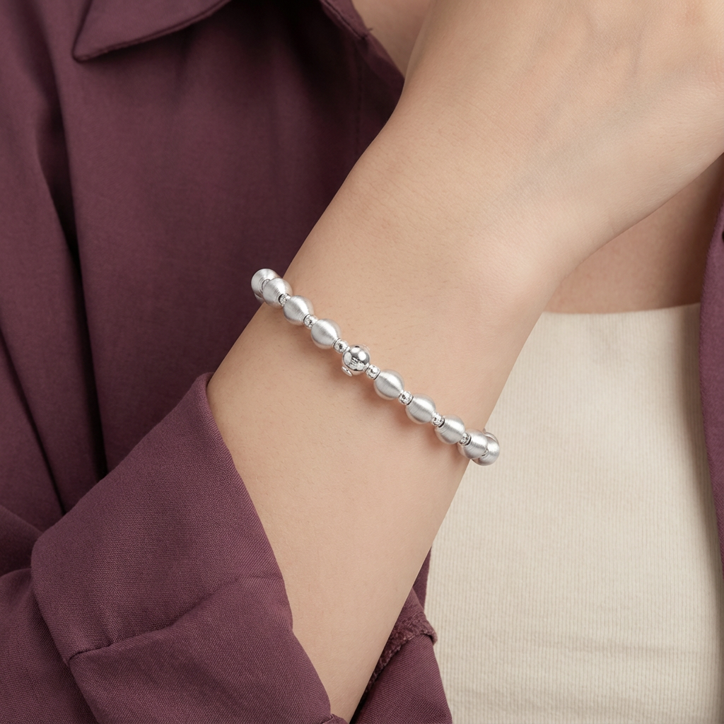 أسورة ذهب عيار 18 بتصميم خرز دائري