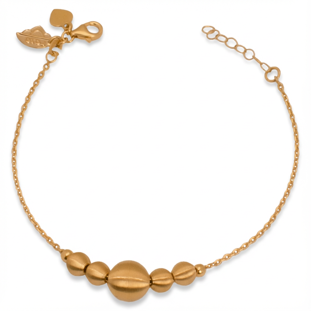 أسورة ذهب عيار 21 بتصميم من حبات ذهبية أنيقة