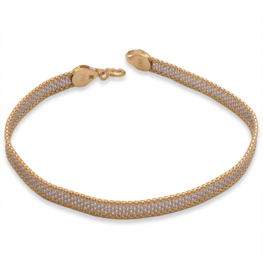 أسورة ذهب عيار 18 بتصميم ثنائي اللون