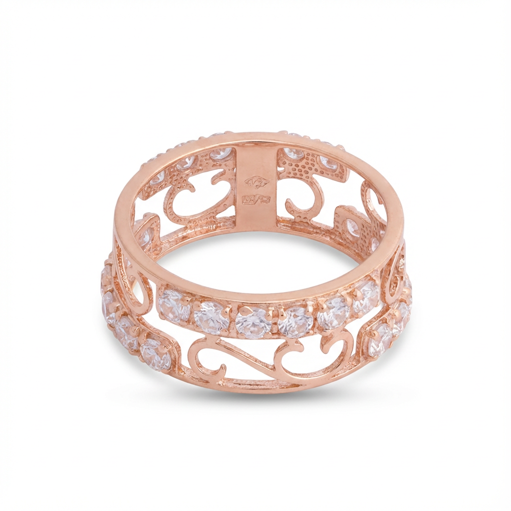 خاتم بريثيوسو ذهب عيار 18 بفصوص