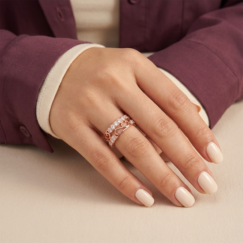 خاتم بريثيوسو ذهب عيار 18 بفصوص