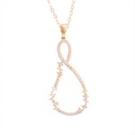 عقد ذهب عيار 18 بتعليقة حلقية مزينة بفصوص لامعة