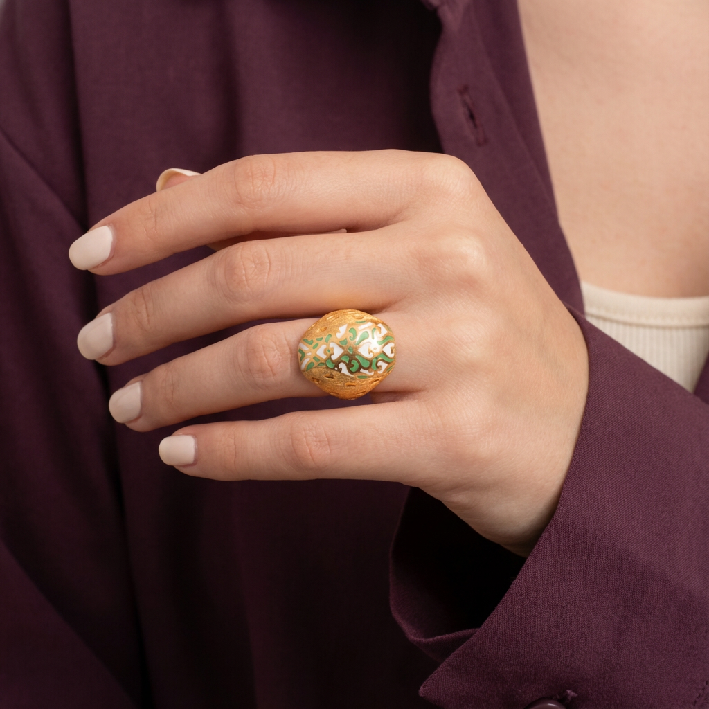 خاتم ذهب عيار 18 حريمي