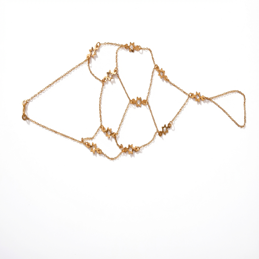 كف ذهب عيار 21 بزخارف صغيرة وسلاسل