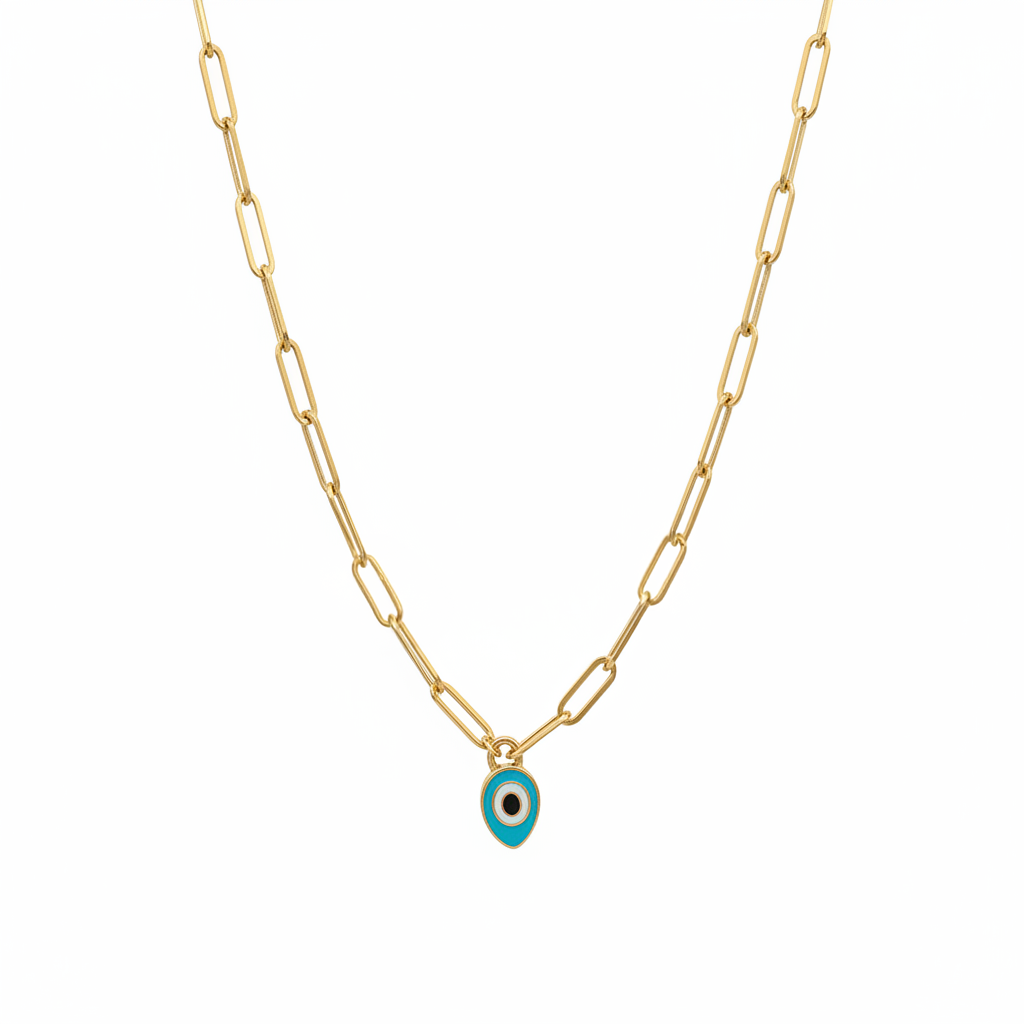 عقد محروسة ذهب عيار 18 بتعليقة عين